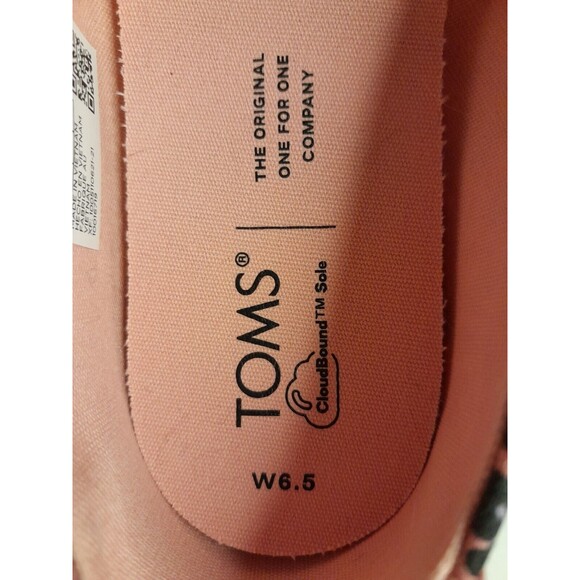 TOMS Alpargata Size 6.5 Pink Leopard Print Ortholite Comfort Slip-on Flat EUC - Picture 11 of 16